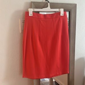 Bright red/orange pencil skirt